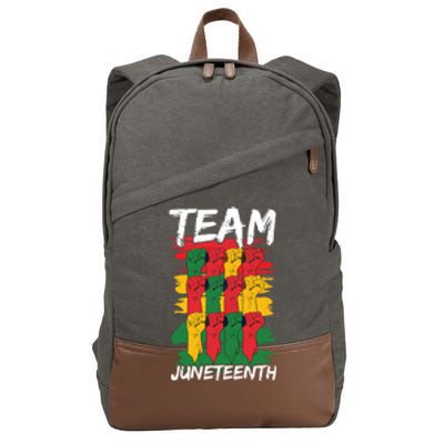 Team Juneteenth Black History Freedom Gift Cotton Canvas Backpack