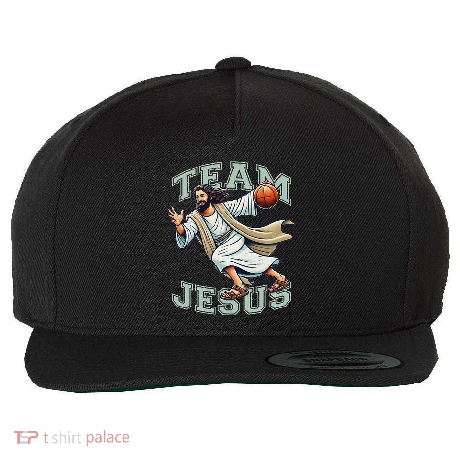 Team Jesus Basketball Christ Playing Basketball Sport Wool Snapback Cap