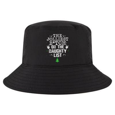 The Jolliest Bitch On The Naughty List Funny Christmas  Cool Comfort Performance Bucket Hat