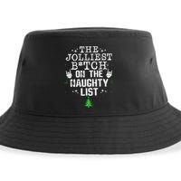 The Jolliest Bitch On The Naughty List Funny Christmas  Sustainable Bucket Hat