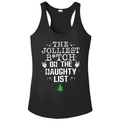 The Jolliest Bitch On The Naughty List Funny Christmas  Ladies PosiCharge Competitor Racerback Tank