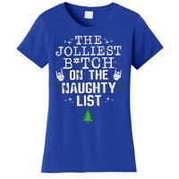 The Jolliest Bitch On The Naughty List Funny Christmas  Women's T-Shirt