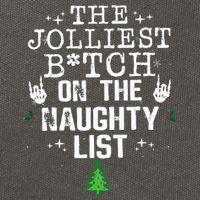 The Jolliest Bitch On The Naughty List Funny Christmas  Cotton Canvas Backpack