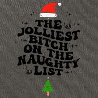 The Jolliest Bitch On The Naughty List Funny Christmas  Cotton Canvas Backpack