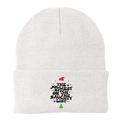 The Jolliest Bitch On The Naughty List Funny Christmas  Beanie