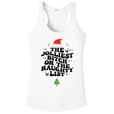 The Jolliest Bitch On The Naughty List Funny Christmas  Ladies PosiCharge Competitor Racerback Tank