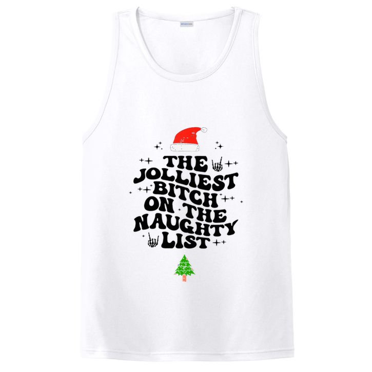 The Jolliest Bitch On The Naughty List Funny Christmas  PosiCharge Competitor Tank