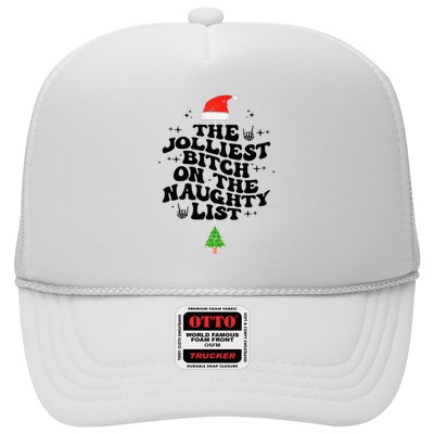 The Jolliest Bitch On The Naughty List Funny Christmas  Trucker Hat