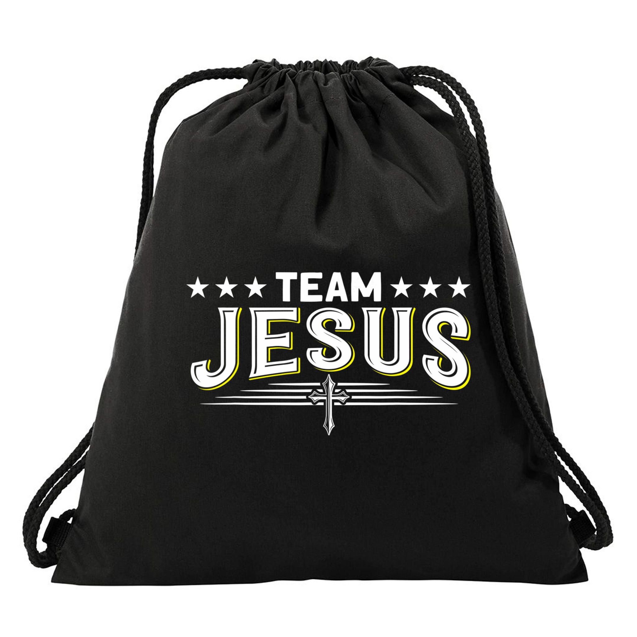 Team Jesus Christian Prayer Warrior Bible Christ Believer Drawstring Bag