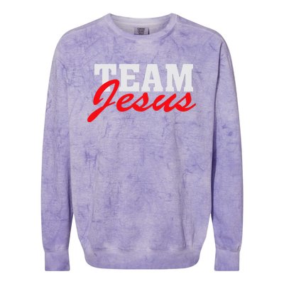 Team Jesus Christian Faith Quote Believer Saying Colorblast Crewneck Sweatshirt