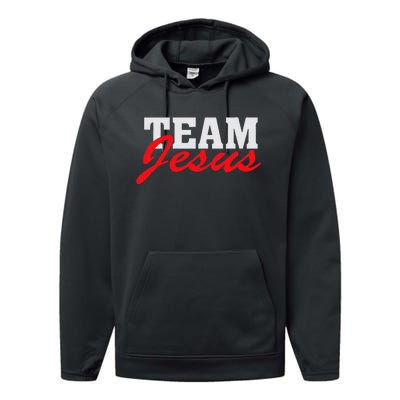 Team Jesus Christian Faith Quote Believer Saying Performance Fleece Hoodie