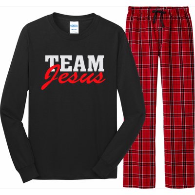 Team Jesus Christian Faith Quote Believer Saying Long Sleeve Pajama Set