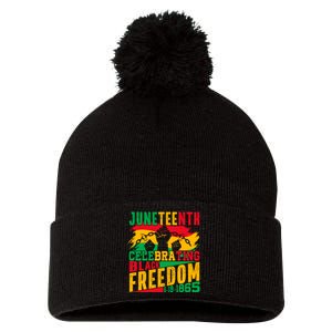 Trendy Juneteenth Celebrating Black Freedom Graphic Pom Pom 12in Knit Beanie