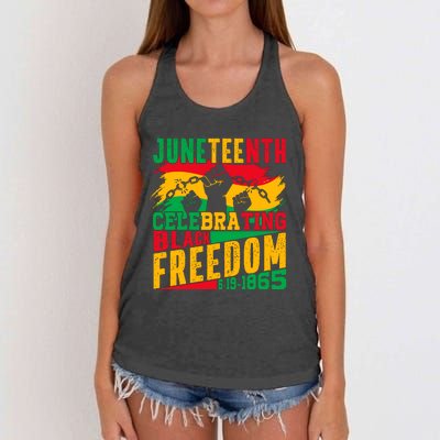 Trendy Juneteenth Celebrating Black Freedom Graphic Women's Knotted Racerback Tank