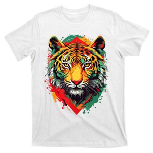 Tiger Juneteenth Cool Black History African American Flag T-Shirt