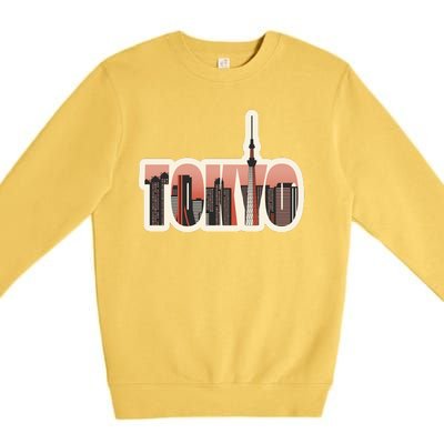 Tokyo Japan City Skyline Premium Crewneck Sweatshirt