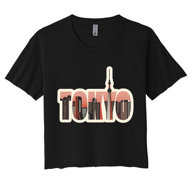 Tokyo Japan City Skyline Crop Top