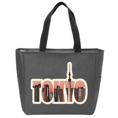 Tokyo Japan City Skyline Zip Tote Bag