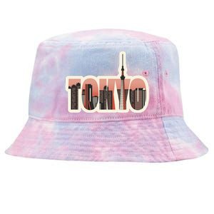 Tokyo Japan City Skyline Tie-Dyed Bucket Hat