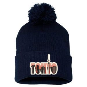 Tokyo Japan City Skyline Pom Pom 12in Knit Beanie