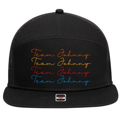 Team Johnny Colorful 7 Panel Mesh Trucker Snapback Hat