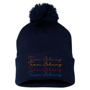 Team Johnny Colorful Pom Pom 12in Knit Beanie