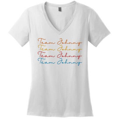 Team Johnny Colorful Women's V-Neck T-Shirt