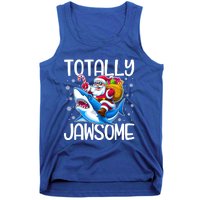 Totally Jawsome Christmas Shark Santa Hat Lights Snowflakes Gift Tank Top