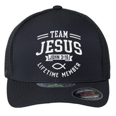 Team Jesus Christian Faith Religious Men Women Gifts Flexfit Unipanel Trucker Cap