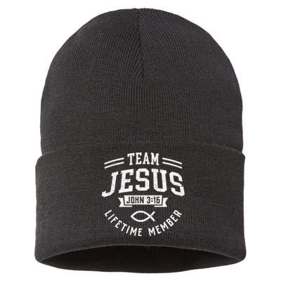 Team Jesus Christian Faith Religious Men Women Gifts Sustainable Knit Beanie