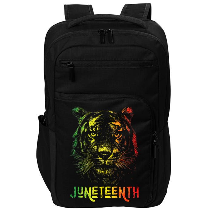 Tiger Juneteenth Cool Black History African America Flag Tee Impact Tech Backpack