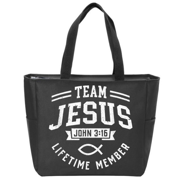 Team Jesus Christian Gifts For Men Women Zip Tote Bag