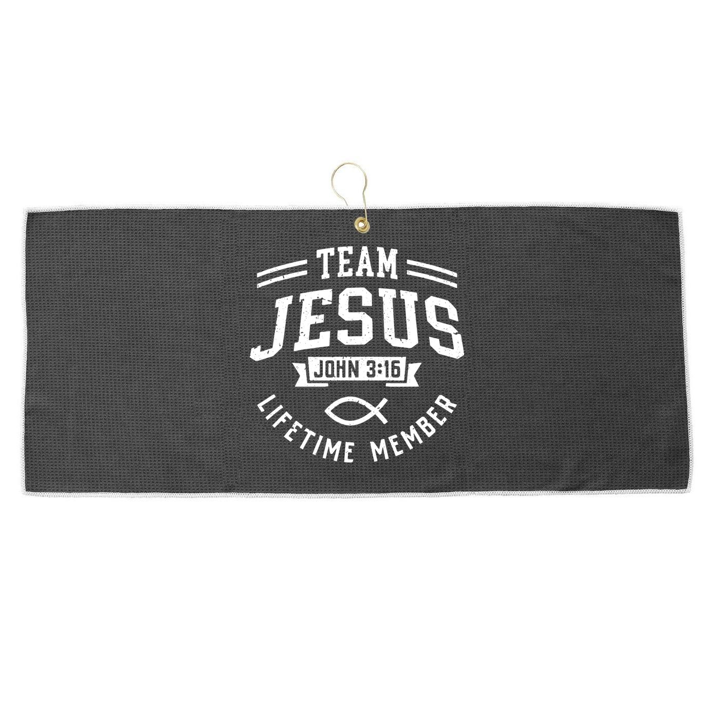 Team Jesus Christian Faith Religious Gift Large Microfiber Waffle Golf Towel