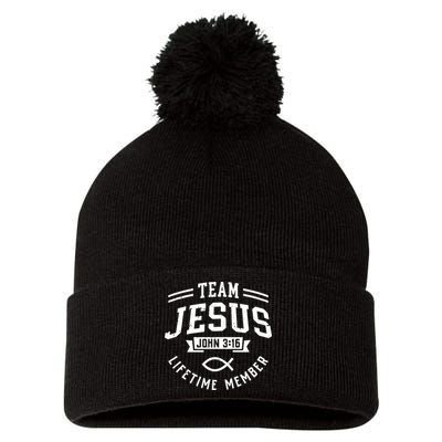 Team Jesus Christian Faith Religious Gift Pom Pom 12in Knit Beanie