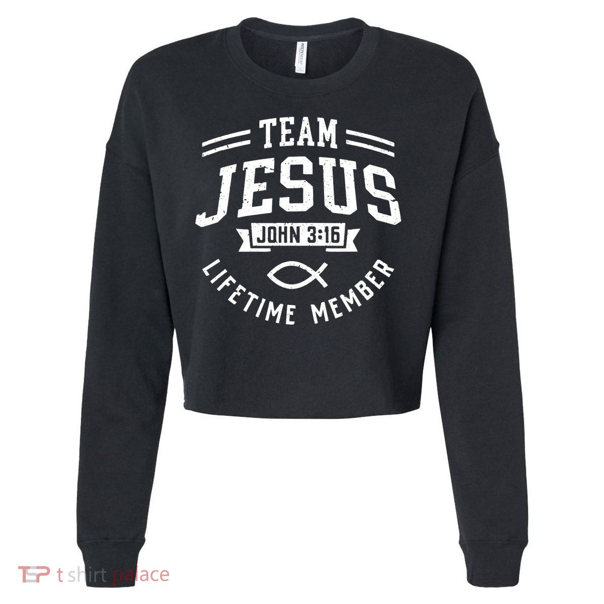 Team Jesus Christian Faith Religious Gift Cropped Pullover Crew