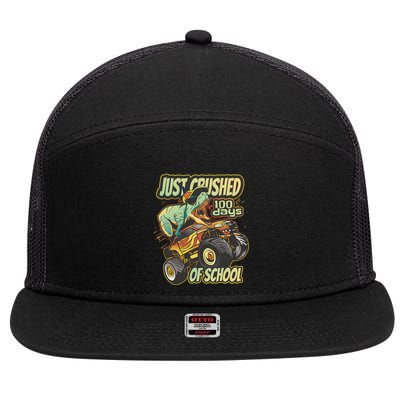 TRex Just Crushed 100 Days Of School 7 Panel Mesh Trucker Snapback Hat