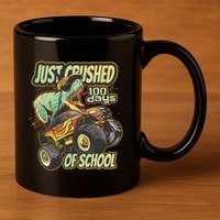 TRex Just Crushed 100 Days Of School 11oz C Handle Ceramic Mug