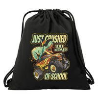 TRex Just Crushed 100 Days Of School Drawstring Bag