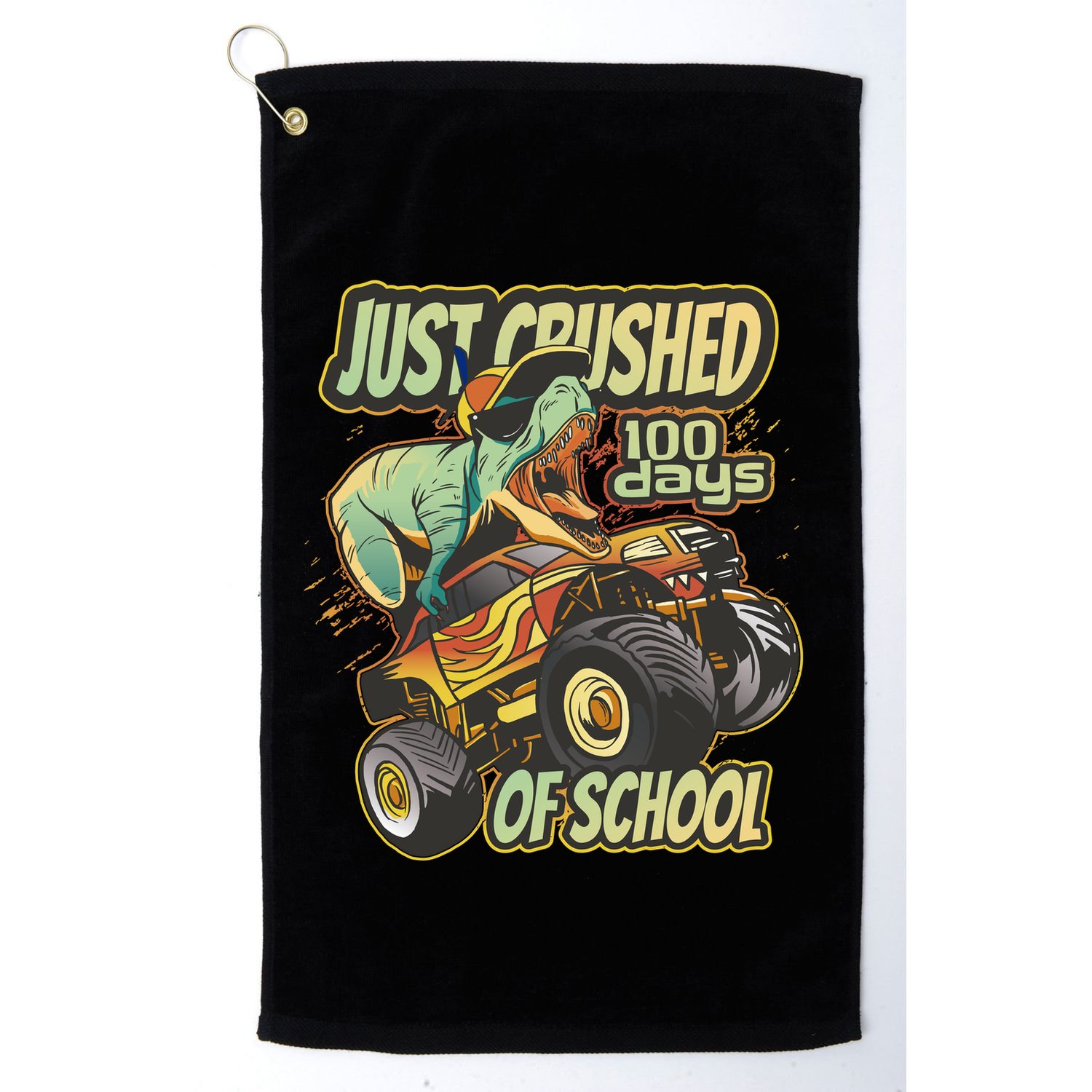 TRex Just Crushed 100 Days Of School Golf Towel
