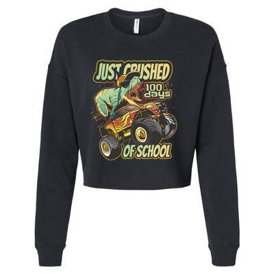TRex Just Crushed 100 Days Of School Cropped Pullover Crew