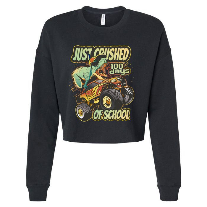 TRex Just Crushed 100 Days Of School Cropped Pullover Crew