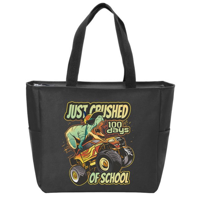TRex Just Crushed 100 Days Of School Zip Tote Bag
