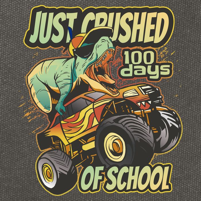 TRex Just Crushed 100 Days Of School Cotton Canvas Backpack