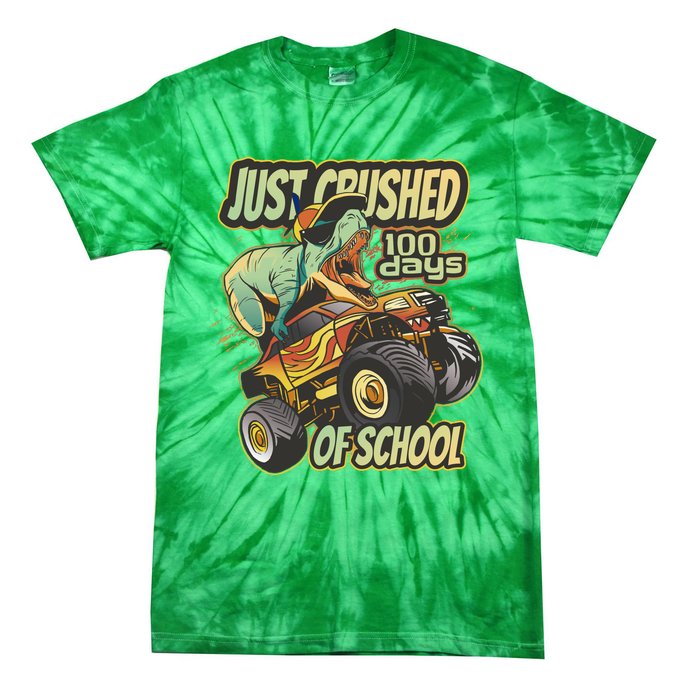 TRex Just Crushed 100 Days Of School Tie-Dye T-Shirt