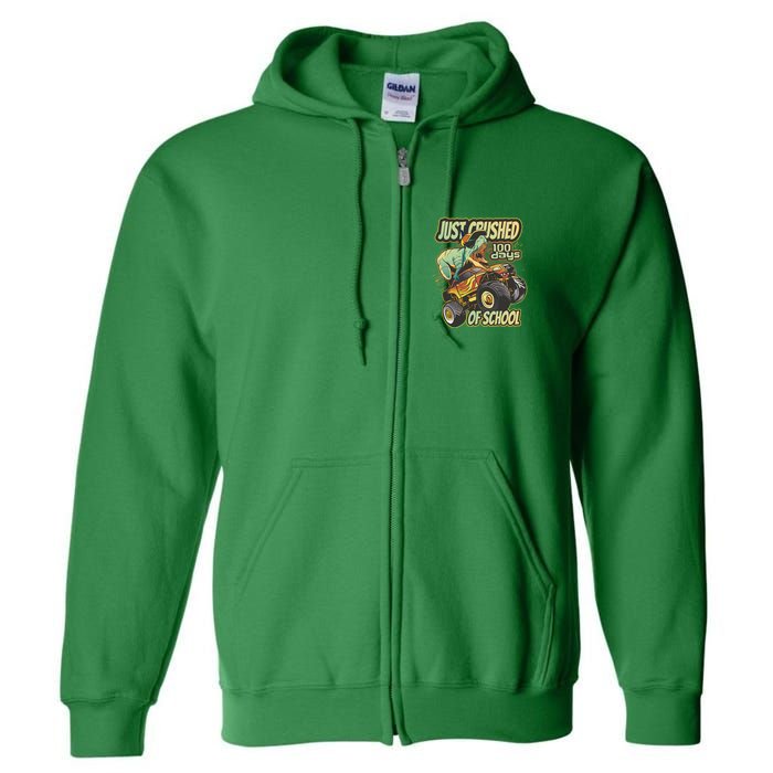 TRex Just Crushed 100 Days Of School Full Zip Hoodie