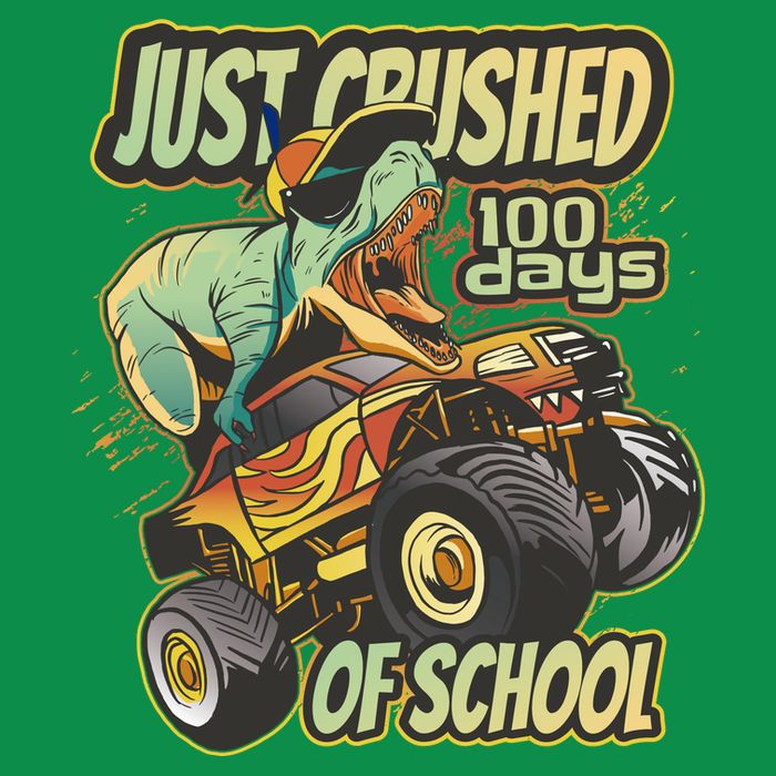 TRex Just Crushed 100 Days Of School Full Zip Hoodie