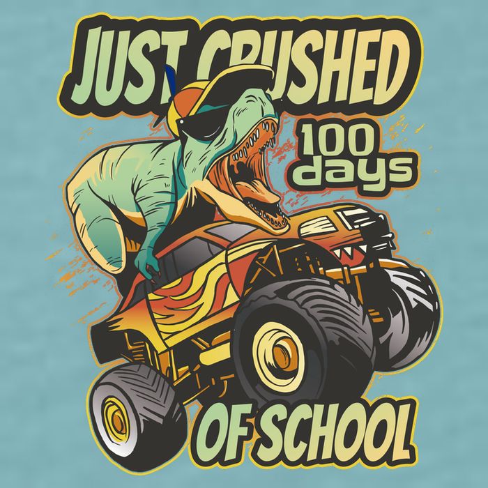 TRex Just Crushed 100 Days Of School Sueded Cloud Jersey T-Shirt