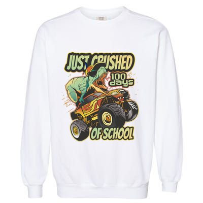 TRex Just Crushed 100 Days Of School Garment-Dyed Sweatshirt