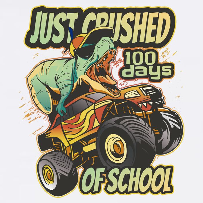 TRex Just Crushed 100 Days Of School Garment-Dyed Sweatshirt