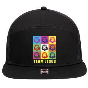 Team Jesus, Christian Team Jesus Faith, Bible Verse Costume 7 Panel Mesh Trucker Snapback Hat